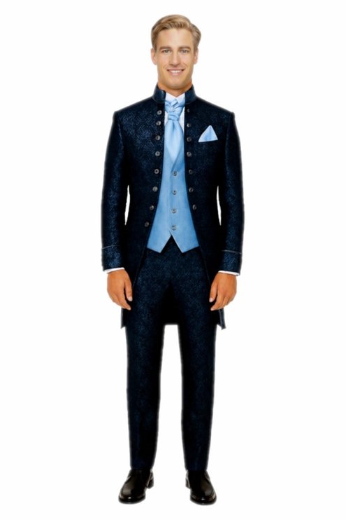 Hochzeitsanzug als Gehrock im barocken Stil und Paisley Musterung 