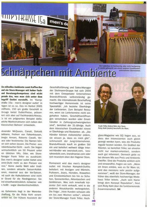 Lagerverkauf in NRW Report BTE Seite 2