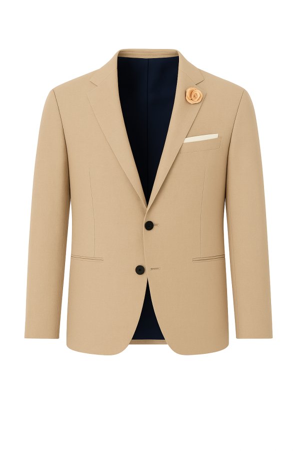 Boho beiger Hochzeitsanzug für 2026