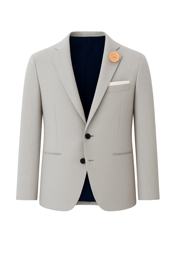 Hochzeitsanzug in hellrau für den Boho Bräutigam 2026