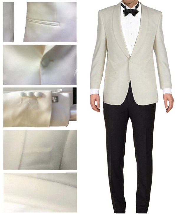 Dinner Jacket in weiß und ivory in slim fit und regular fit für den Bräutigam mit Stil