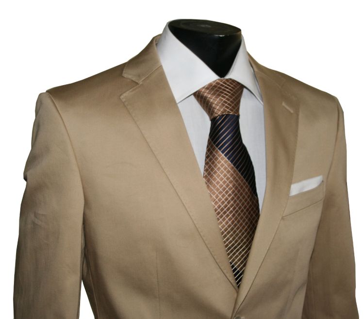 Herrenanzug in beige creme cqppucino in slim fit Optik