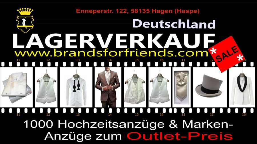 Hochzeitsanzug Outlet mit aktuellen Angeboten für den Bräutigam
