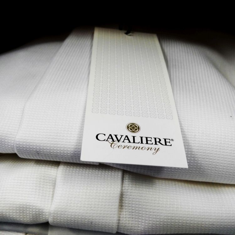 Cavaliere Hochzeitshemd in weiß und elfenbein im Outlet SALE