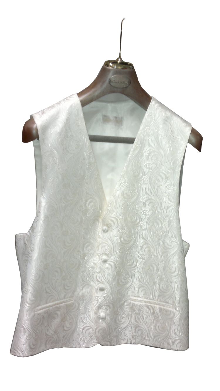 Hochzeitsweste in elfenbein gemustert medium fit