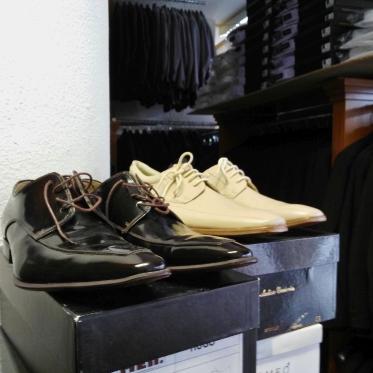 Lederschuhe made in Italy in braun und creme in den Größen 40 - 46