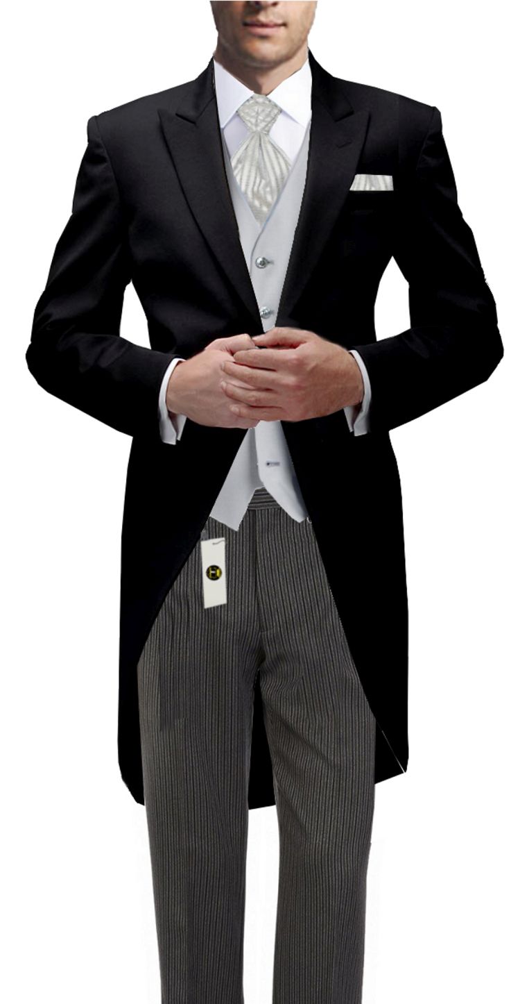 Cut Anzug mit Cutweste und Stresemann Hose in slim fit Passform